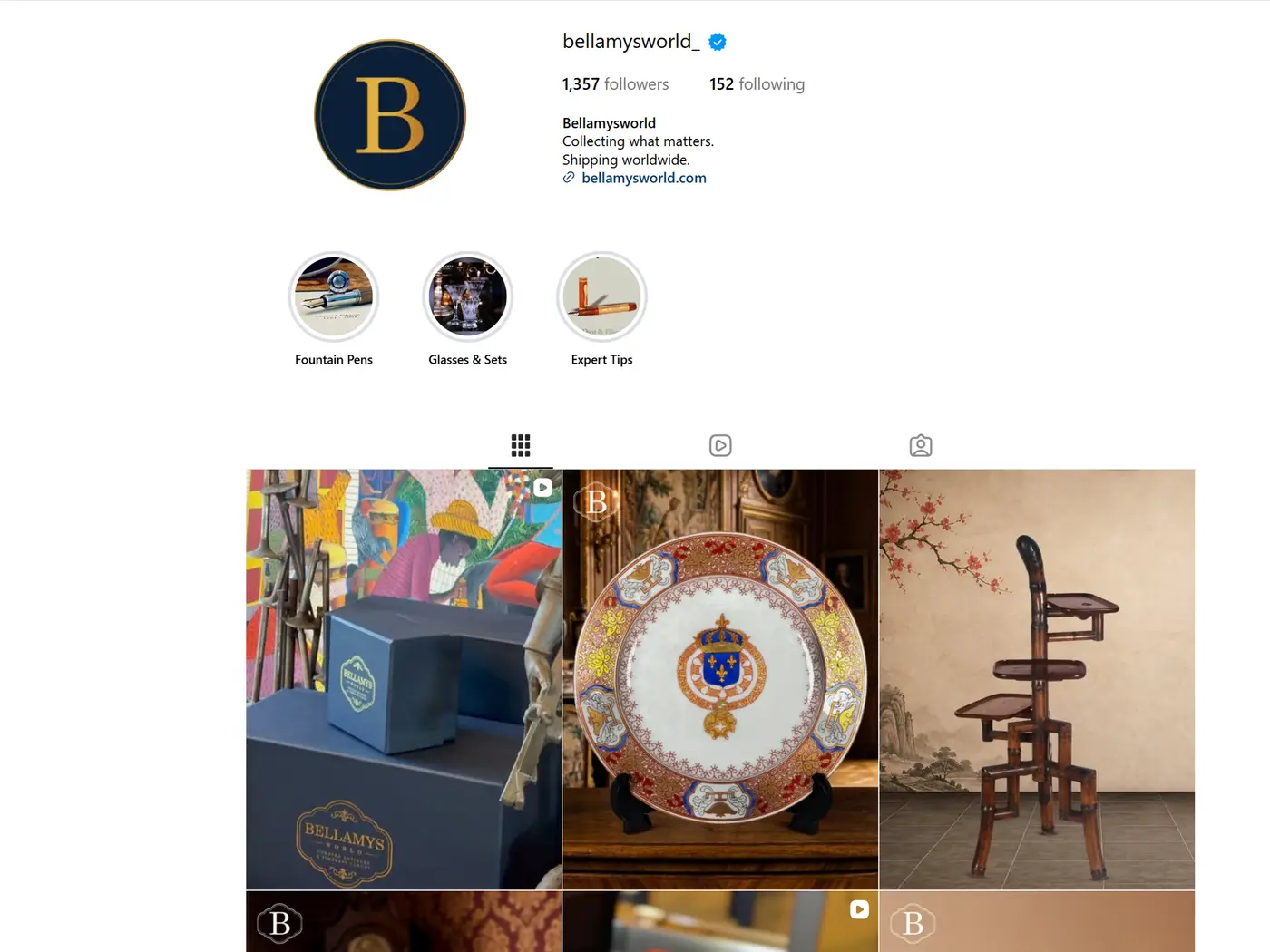 Public Instagram profile of Bellamy's World