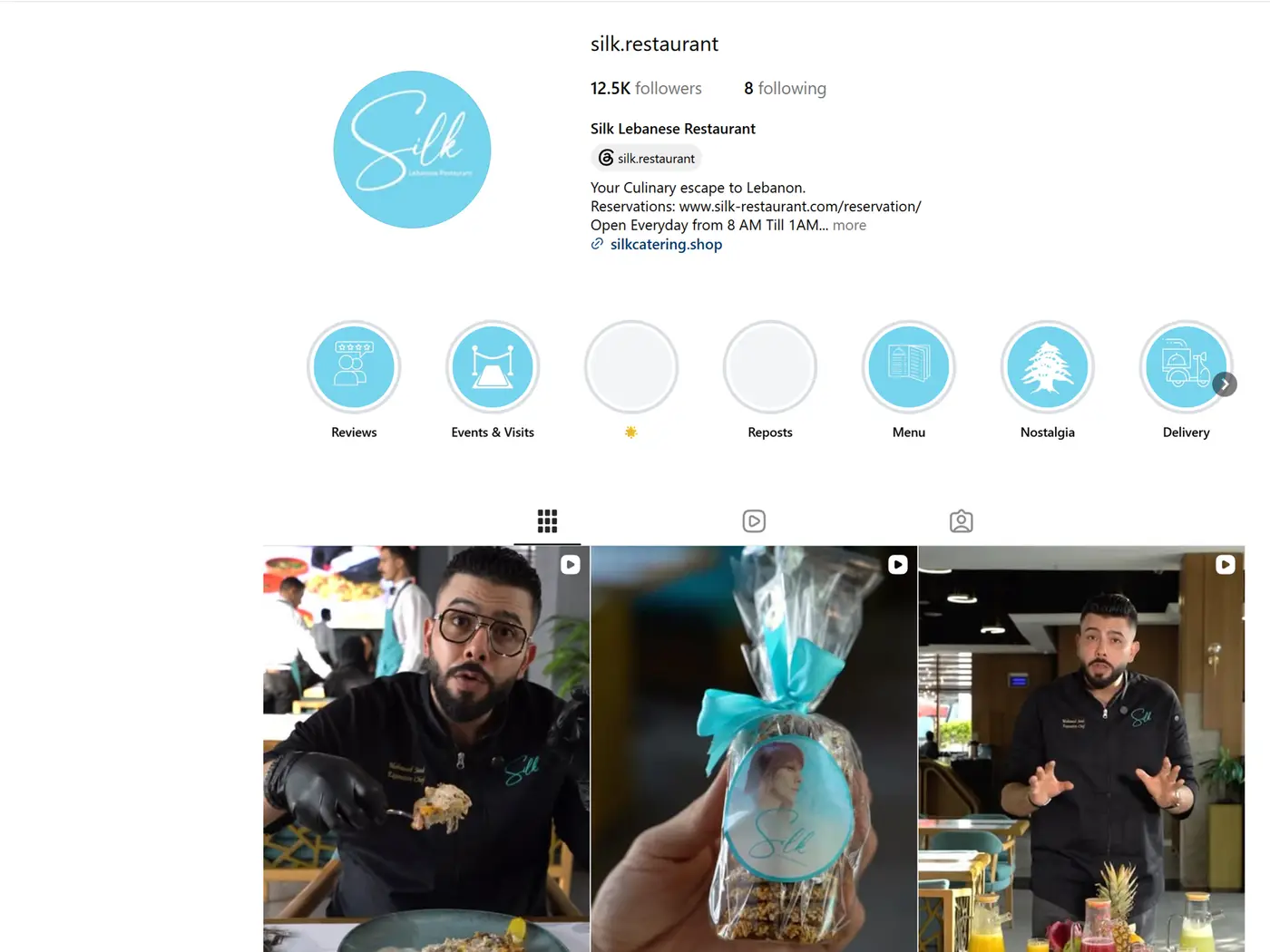 Public Instagram profile of Silk Restaurant
